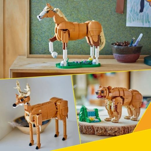 Trois modèles d’animaux avec un seul set de construction