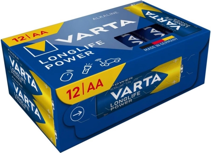 Piles alcalines AA VARTA Longlife Power, 12 pcs