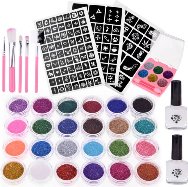 Grande trousse de tatouages pailletés