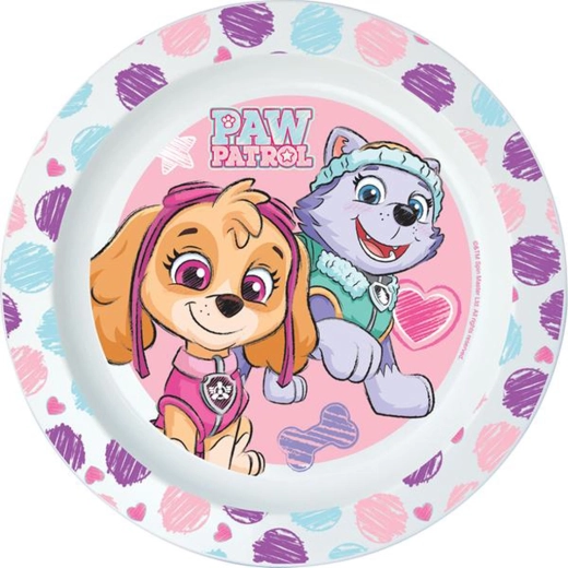 Assiette en plastique La Pat' Patrouille 22 cm rose