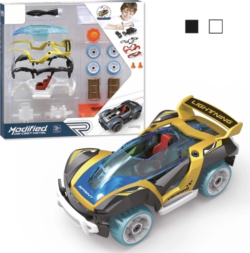 Kit de construction voiture 1:32, 17 pièces – jaune