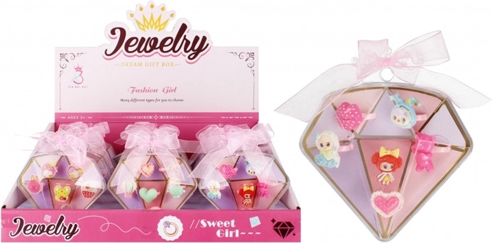 Ensemble de bagues pour enfants à motif diamant