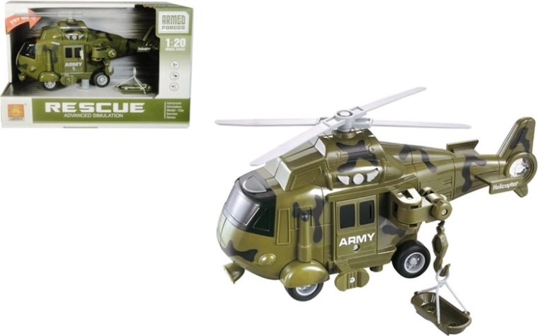 Hélicoptère militaire avec lumière et son