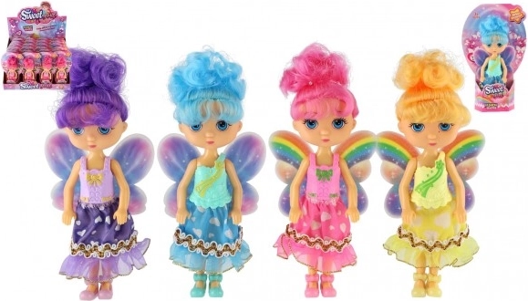 Poupée fée avec ailes 15 cm, assortiment de couleurs