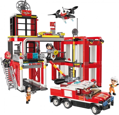 Qman MineCity centre des pompiers – jeu de construction pour enfants