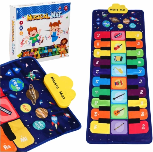 Tapis de danse musical interactif pour enfants – 8 instruments, 10 mélodies