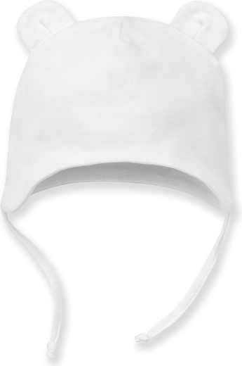 Pinokio bonnet à nouer avec petites oreilles Lovely Day blanc, taille 50