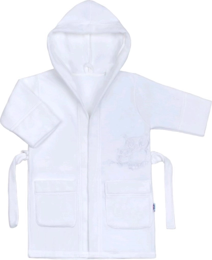 Peignoir enfant New Baby Petites chouettes blanc
