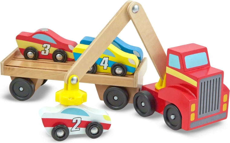 4 petites voitures numérotées : apprentissage des couleurs et du comptage