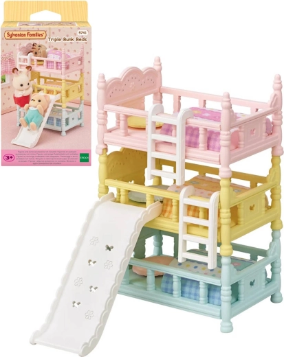Sylvanian Families lit superposé à trois niveaux avec toboggan - 3 pièces