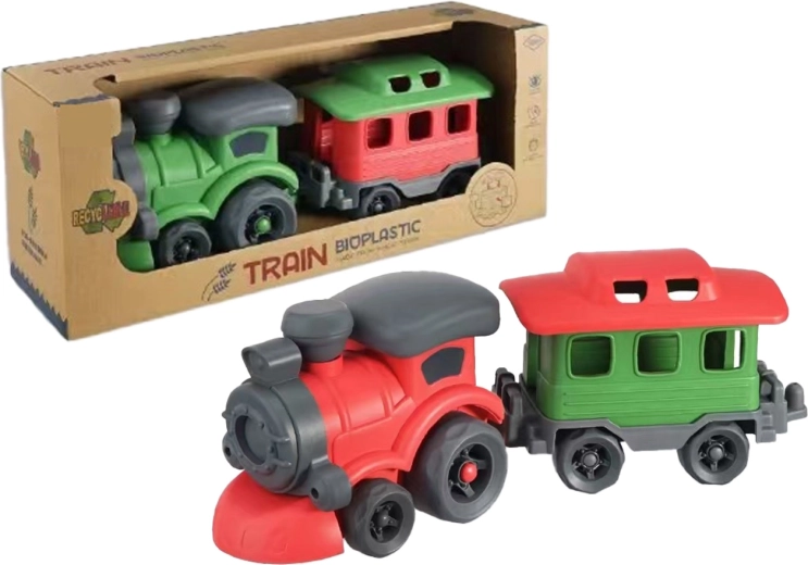 Petit train en bioplastique avec wagon 32 cm