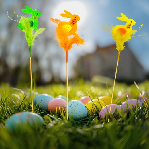 Décoration de Pâques à piquer dans un pot de fleurs avec un lapin, 3 modèles - 1 pièce