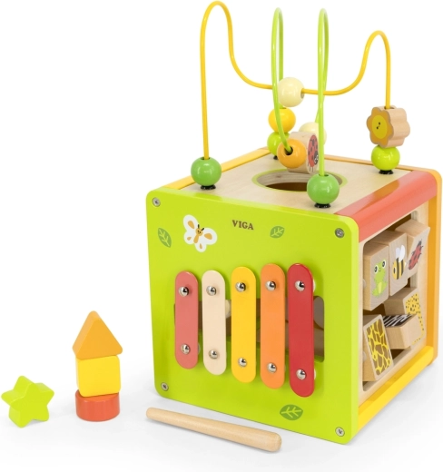 Cube éducatif Viga 5 en 1 avec labyrinthe et xylophone