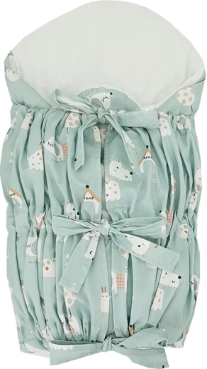 Couverture d’emmaillotage à lacets EKO avec insert en coco amovible Dogs Mint 75 × 75 cm