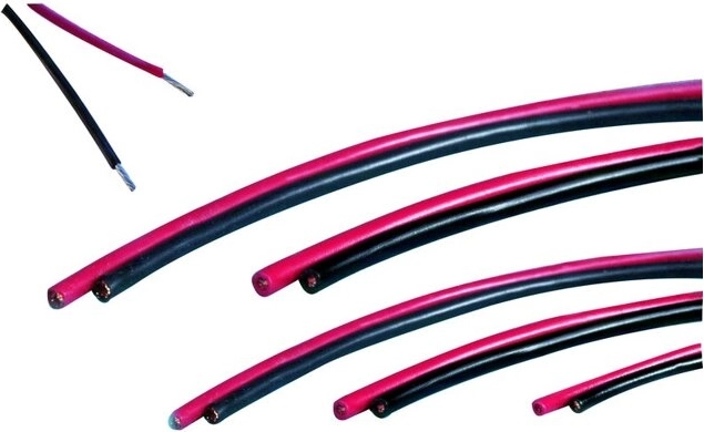 Fils en silicone JAMARA 1,5 mm² rouges/noirs, 2 × 2 m