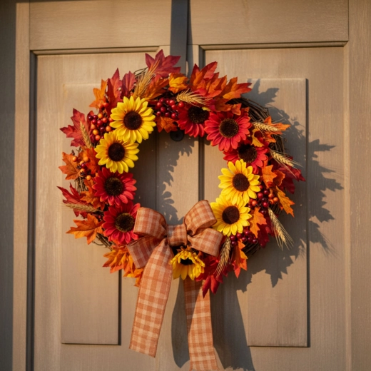 Décoration automnale tournesols, 4 pièces