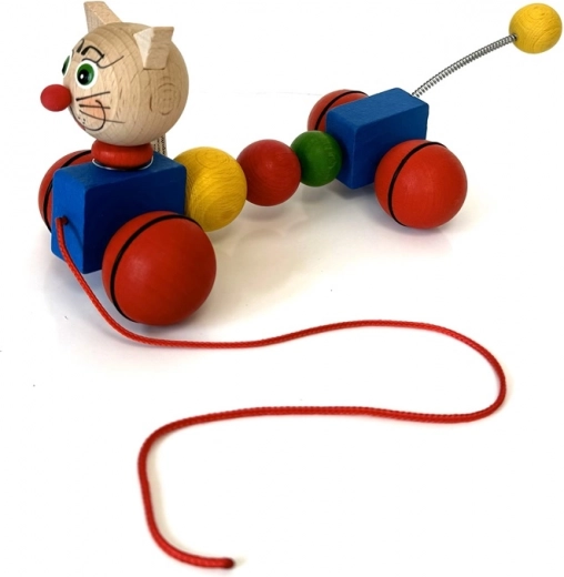 Jouet en bois à tirer Chat