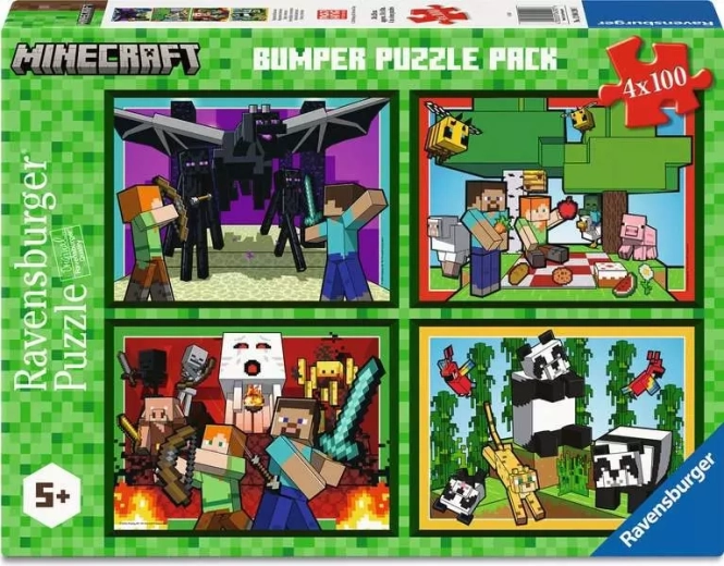 Puzzle Ravensburger Minecraft 4×100 pièces