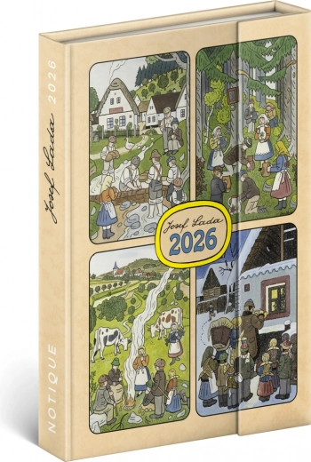 Agenda hebdomadaire magnétique Josef Lada 2026, 11 x 16 cm