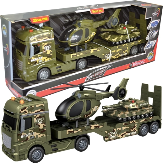 Tracteur militaire avec hélicoptère et char 1:12 CITY SERVICE CAR