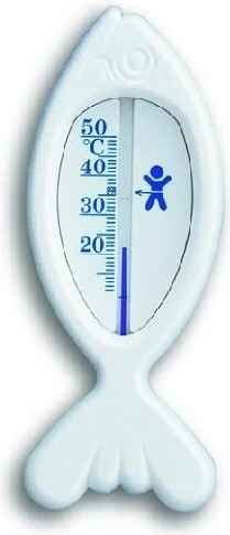 Thermomètre de bain poisson 15 cm, plastique blanc