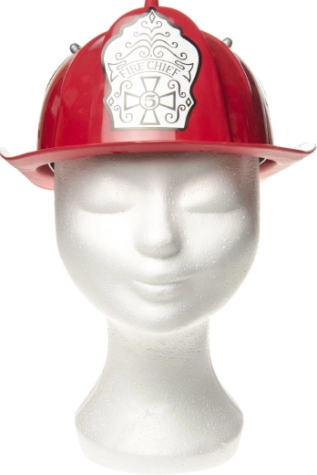 Casque de pompier pour enfant en plastique rouge - 1 pièce