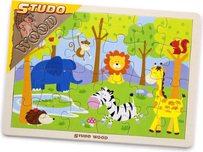 Puzzle safari en bois 24 pièces