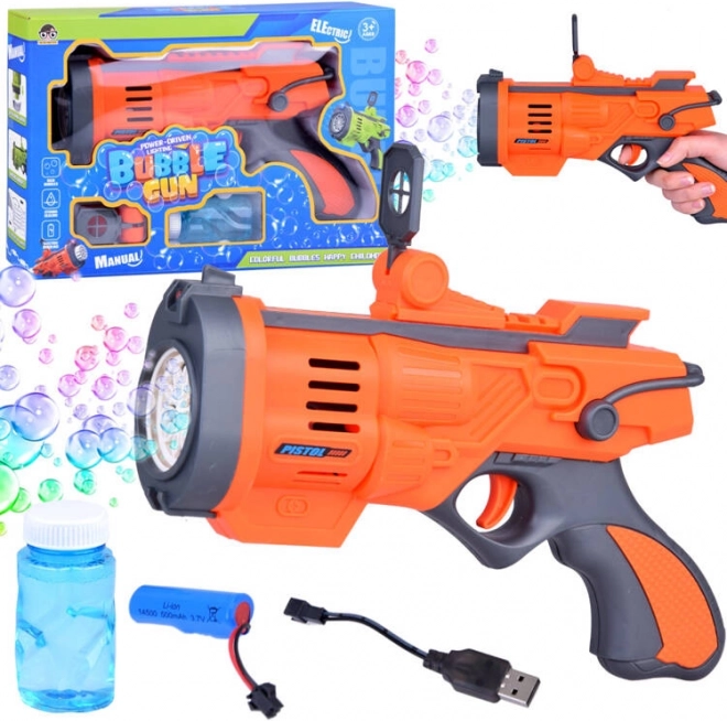 Pistolet à bulles arc-en-ciel avec batterie rechargeable
