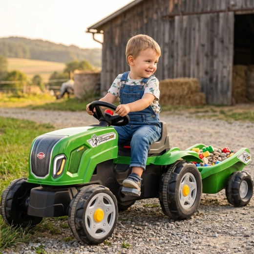 Une remorque pour les jouets et les trésors du jardin