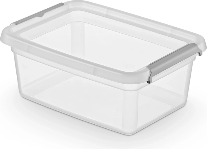 Boîte de rangement Basestore avec couvercle et clips 12,5 l