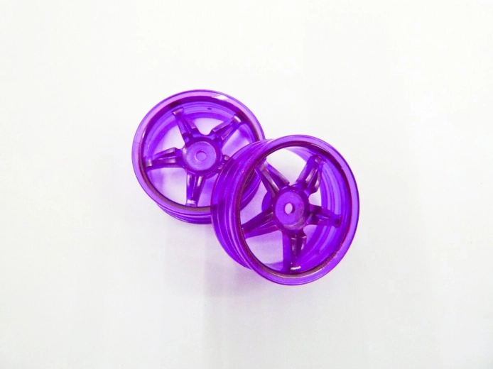 Jante à cinq rayons pour modèles Tamiya, violette fluorescente, 22 mm