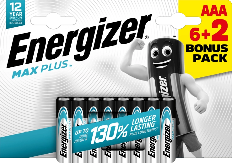 Piles alcalines Energizer Max Plus AAA 6+2 pcs