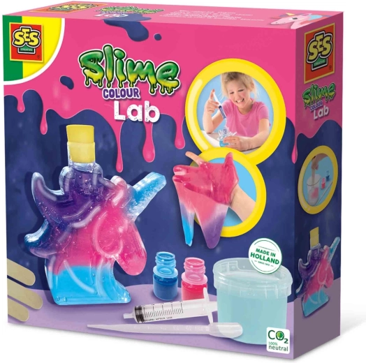 Fabrication de slime licorne colorée en tube