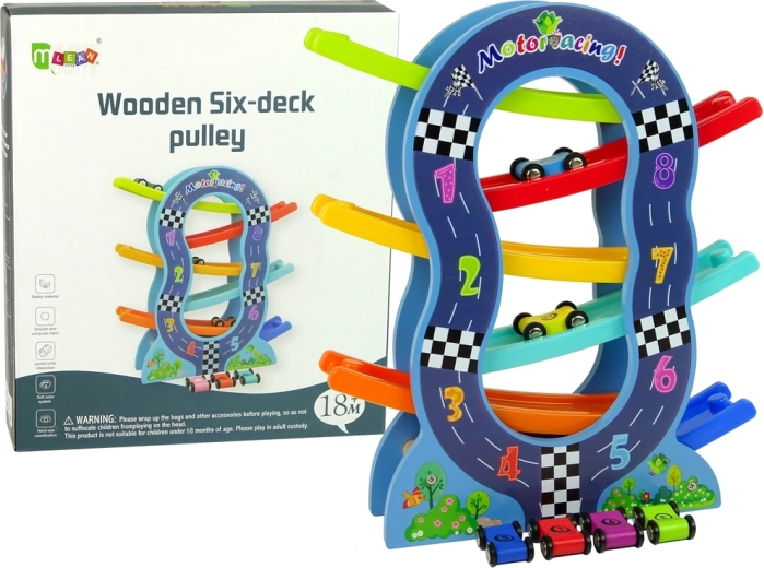 Circuit de course en bois à 6 niveaux