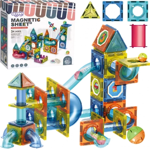 Woopie construction magnétique 3D – circuit à billes, 42 pièces