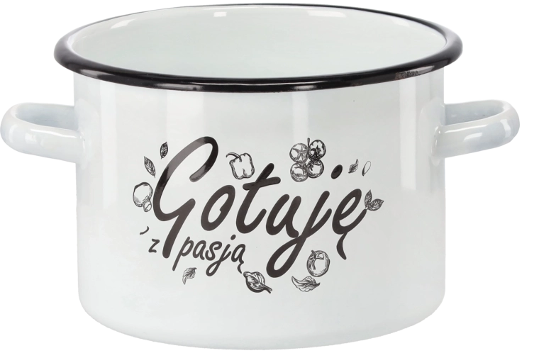 Casserole émaillée 3 l 18 cm blanche Gotuję z pasją