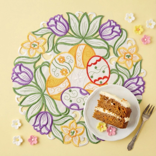 Set de table brodé de Pâques Ø 35 cm