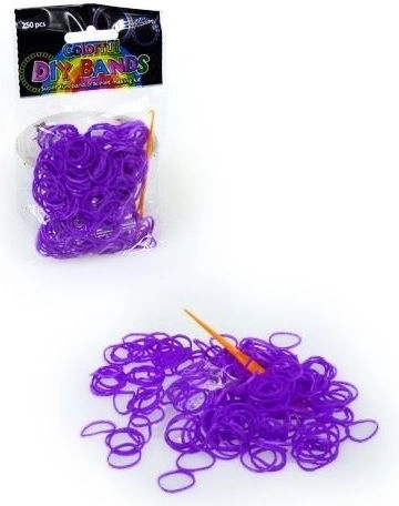 Lot de 250 élastiques violets pour tressage de bracelets