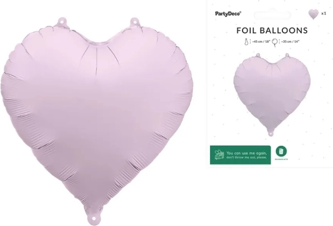 Ballon en aluminium en forme de cœur violet 45 cm