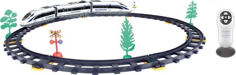 Train RC avec télécommande et circuit 62 × 62 cm