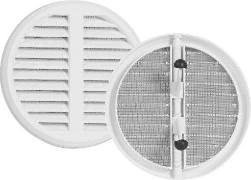 Grille d’aération réglable avec moustiquaire, blanche, 75–125 mm