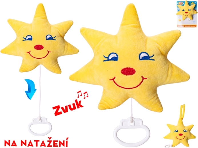 Étoile en peluche avec mécanisme musical à remontoir, 20 cm