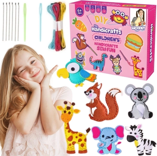 Woopie – ensemble de couture en feutrine DIY pour enfants : porte-clés et animaux