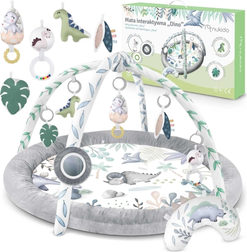 Tapis d’éveil éducatif interactif Nukido Dino avec arches amovibles