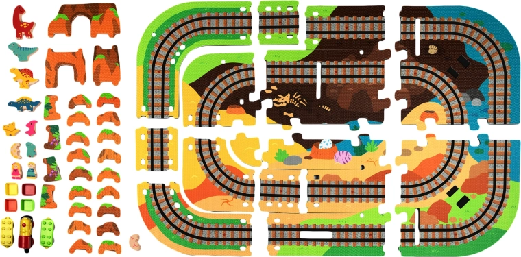 Parc Dino 3D en mousse EVA souple