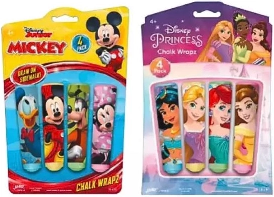 Craies de trottoir John Disney, 4 couleurs, motifs assortis - 1 pièce