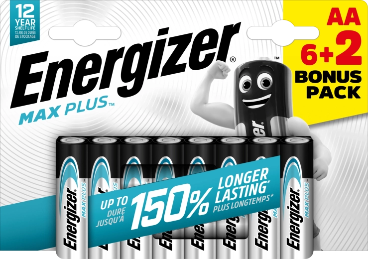 Piles alcalines Energizer Max Plus AA 6+2 pcs