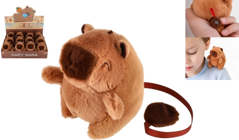 Capybara en peluche avec aimant 8 × 11 cm (12 pcs en boîte)