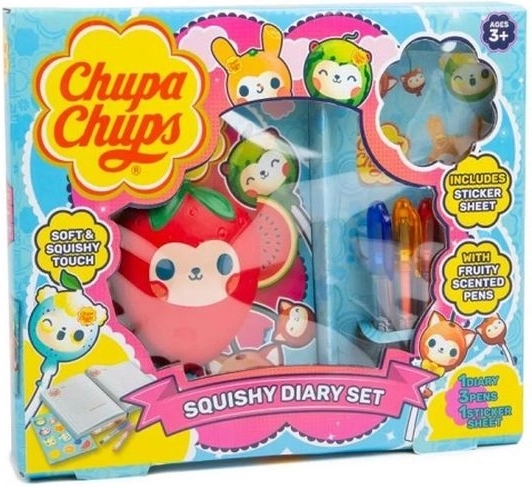 Chupa Chups set scolaire Squishy – journal, stylos gel et autocollants