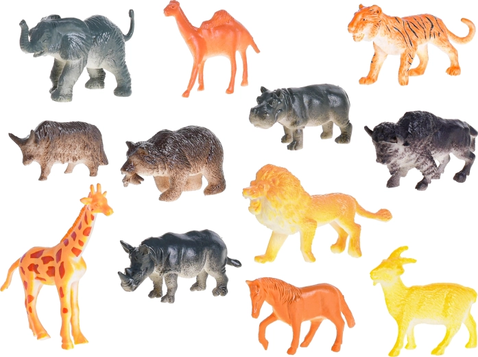 Ensemble varié de 12 animaux de safari